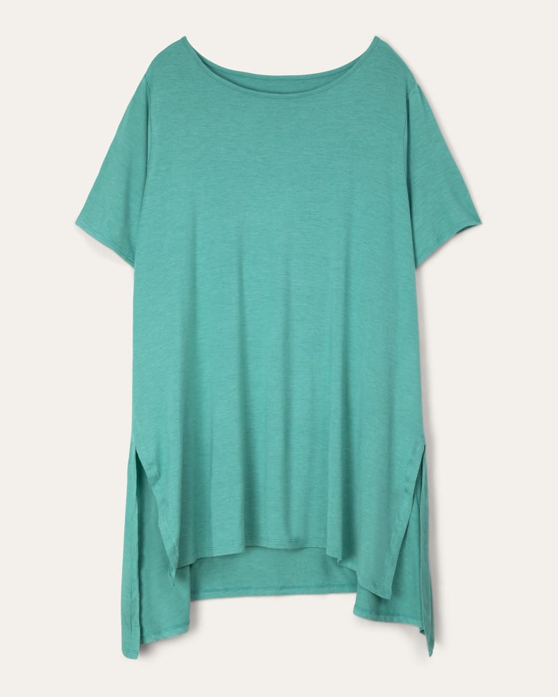 Front of plus size Rowan Hi-Low Short Sleeve Top by Philosophy | Dia&Co | dia_product_style_image_id:197360